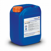 ELKALUB LFC 9100 Poly-alpha-olefin Öl im blauen 5-l-Kanister. Auf dem Etikett sind ein NSF- und ein H1-zertifiziert-Logo aufgedruckt.