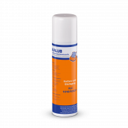 ELKALUB FLC 1010/1012 P Ketten- und Gleit­spray in einer orangen 300-ml-Pumpspraydose mit weißem Deckel.